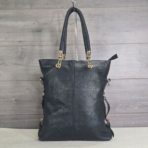 Kristen Bell  for Erica Anenberg Black Pebble Leather Tote Bag